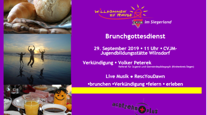 Flyer des Brunchgottesdienstes am 29.September 2019in der Jugendbildungsstätte Siegerland in Wilgersdorf