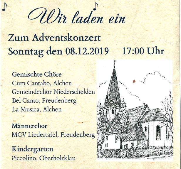 Adventskonzert Kirch Oberholzklau 2019