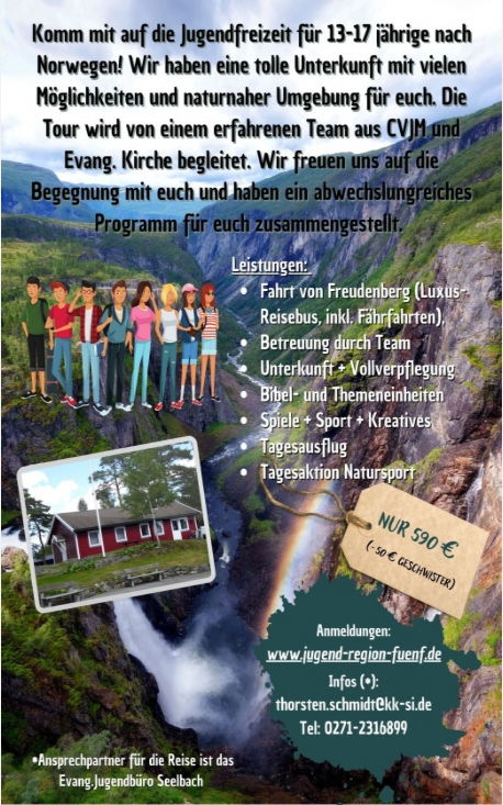 Handzettel zur Norwegen Freizeit 2022 - Seite 2